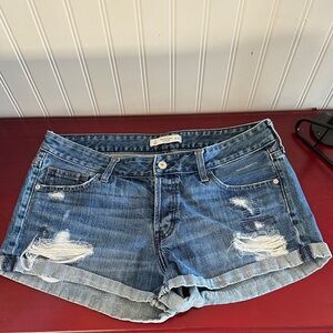 Abercrombie & Fitch Ripped Blue Jean Shorts
